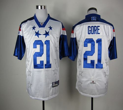 NFL Pro Bowl Frank Gore #21 Autographed Signed Jersey Blue XL